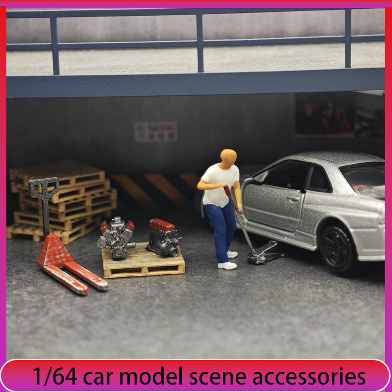 Car Jack - 1:64 Car Model Repair Shop Scene