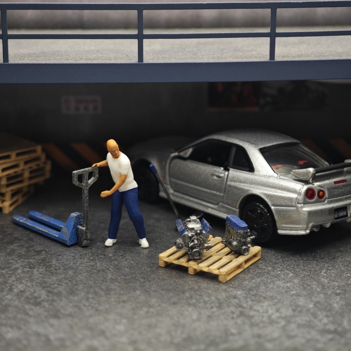 1:64 Car Model Repair Shop Sce - Car Jack ulasan dan harga