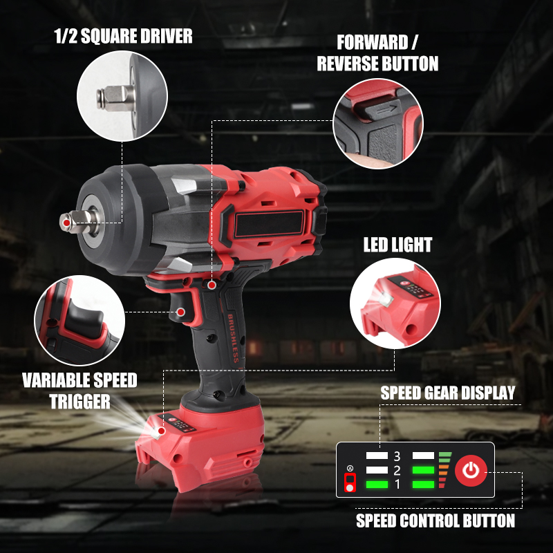 Cordless Impact Wrench 1/2 inc - Torque Wrench ulasan dan harga
